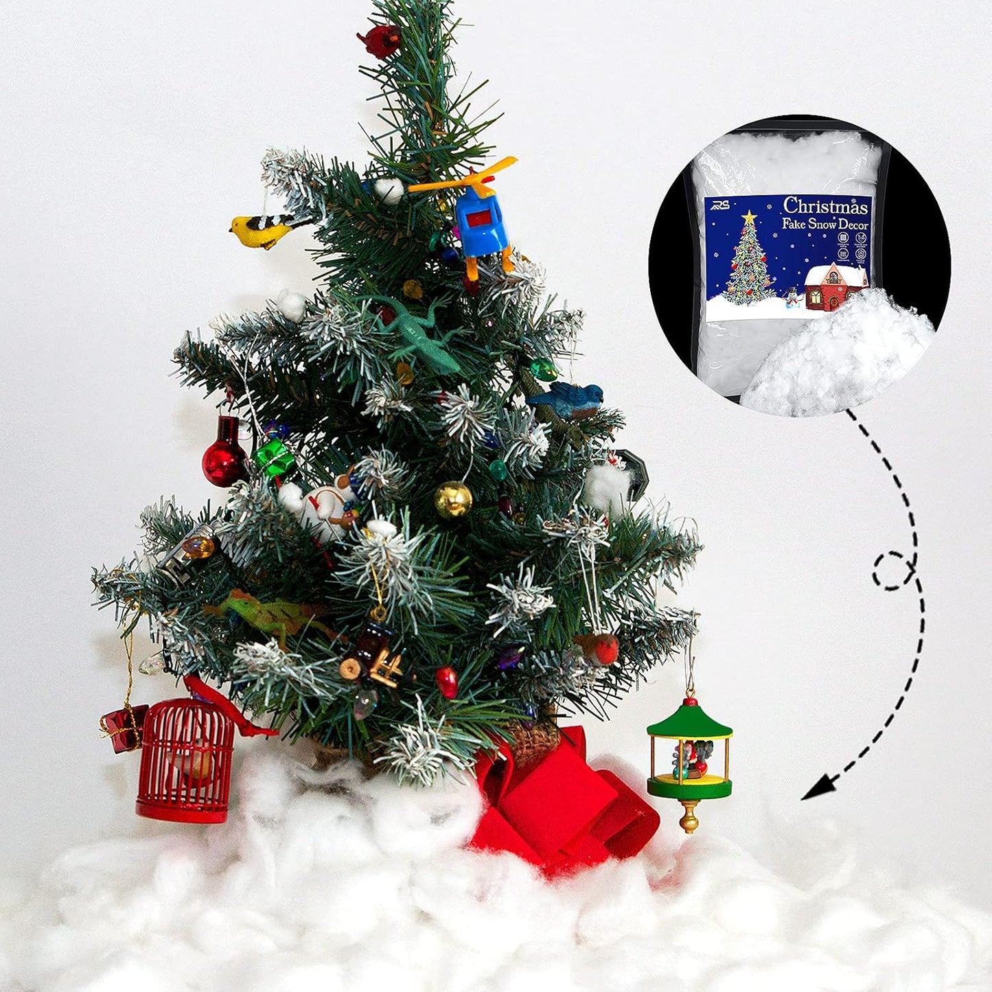 Ruisita Christmas Fake Snow - Fluffy Artificial Snow Fiber for Holiday Displays | 17.6 Ounces