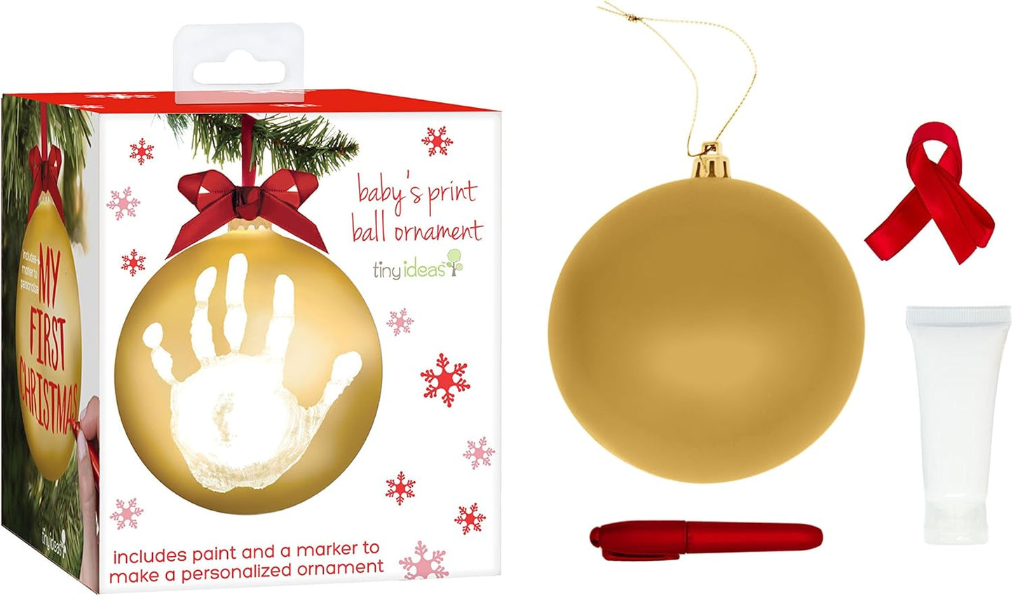 Christmas Baby Handprint Ornament Kit - DIY Keepsake Bauble with Paint for Newborns