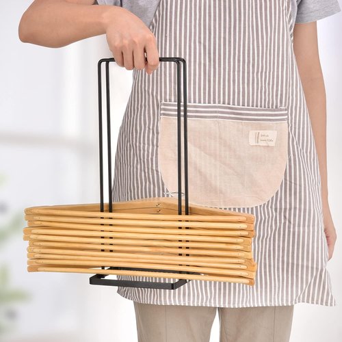EASTTOWEST Hanger Organizer - Durable Black Carbon Steel Stacker for 110 Wire Hangers | Closet & Laundry Room Storage