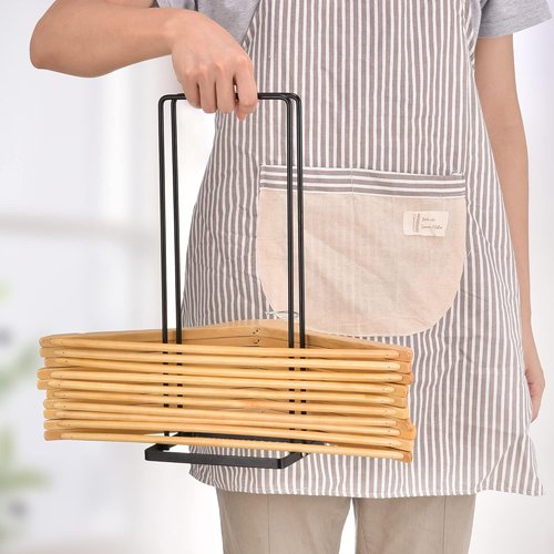 EASTTOWEST Hanger Organizer - Sturdy Black Carbon Steel Rack Holds 110 Wire Hangers | Closet & Laundry Room Storage