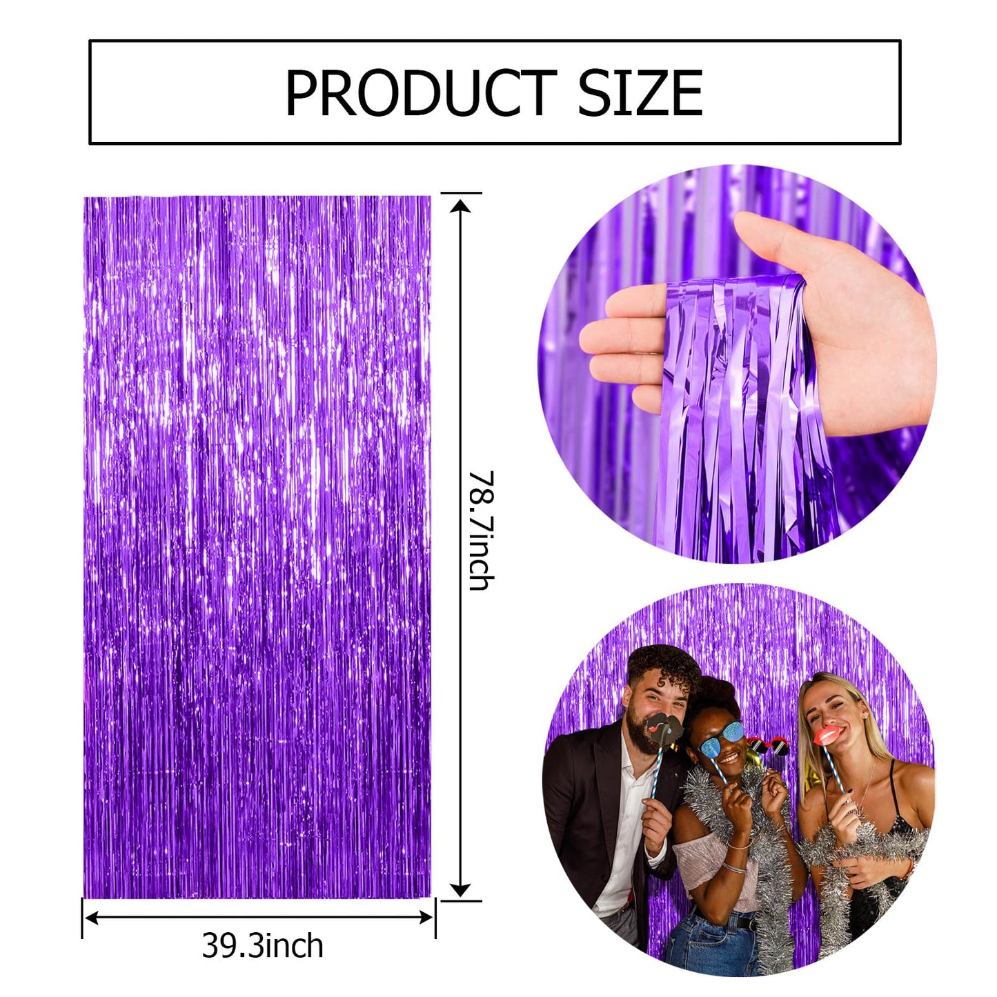 10 Pack Purple Backdrop Tinsel Streamers Foil Fringe Backdrop Halloween Party Decorations Purple Backdrop Curtain Birthday Graduation Bachelorette Christmas New Year Party Decorations