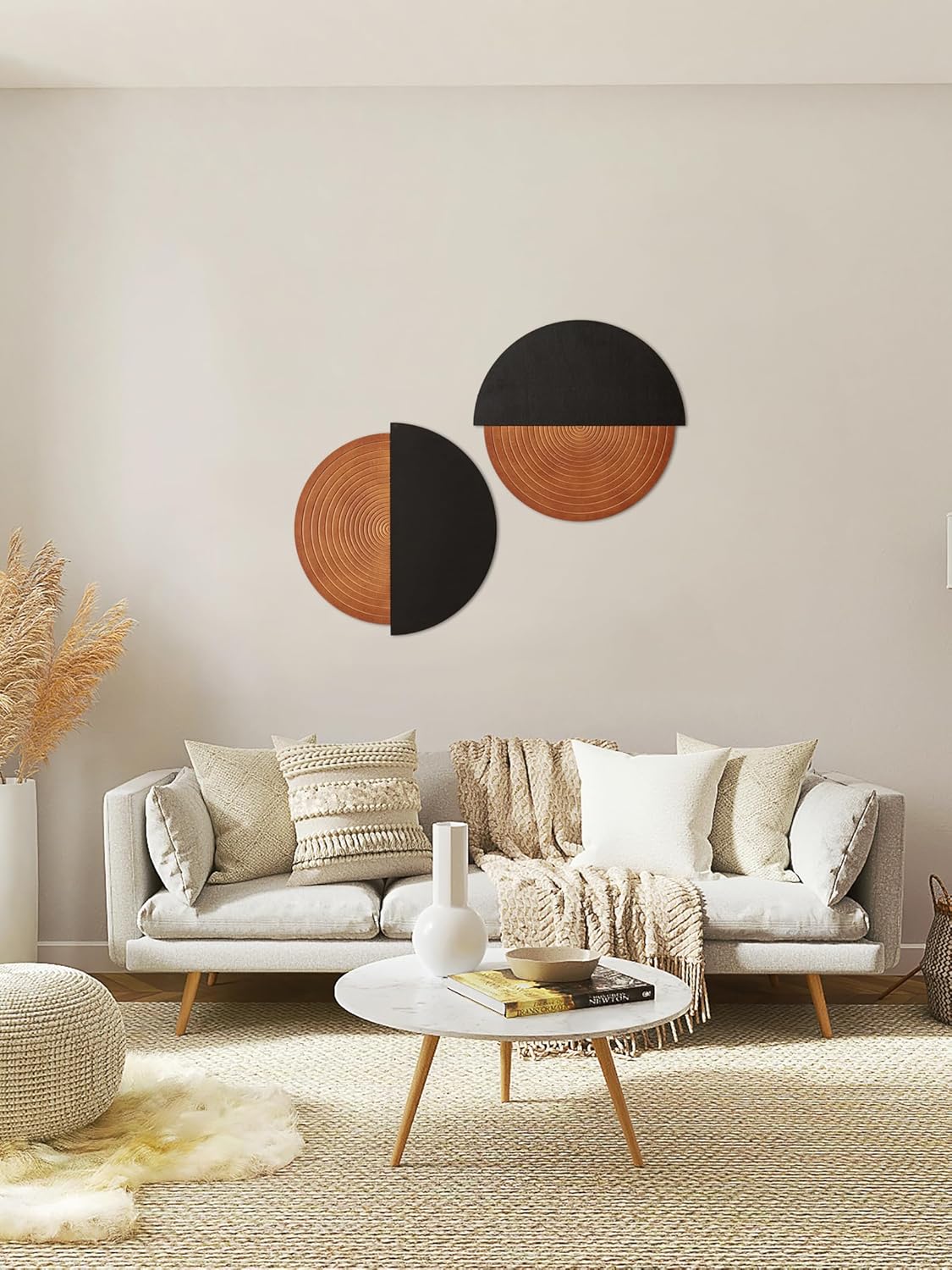 Veichin Farmhouse Wall Decor Living Room, Wooden Wall Art Indoor Décor for Modern Vintage Home Decoration, Ideal for Bedroom Dining Room, Set of two