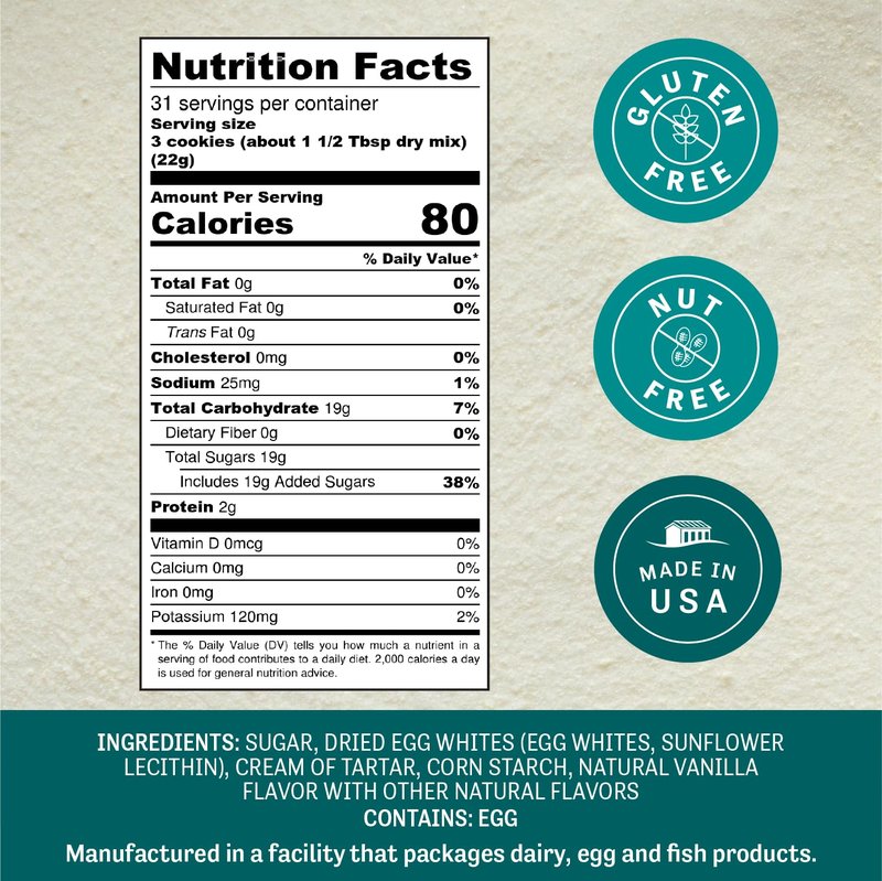 Judee's Gluten Free Meringue Powder Mix - Meringue Powder for Royal Icing - Gluten-Free Nut-Free Cookie Icing Mix - Use with Cookie Decorating Supplies - 24 Oz