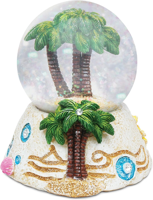 Sparkling Palm Tree Snow Globe - COTA Global Water Globe Figurine for Home Decor, Perfect Collectible Gift for Birthdays & Holidays