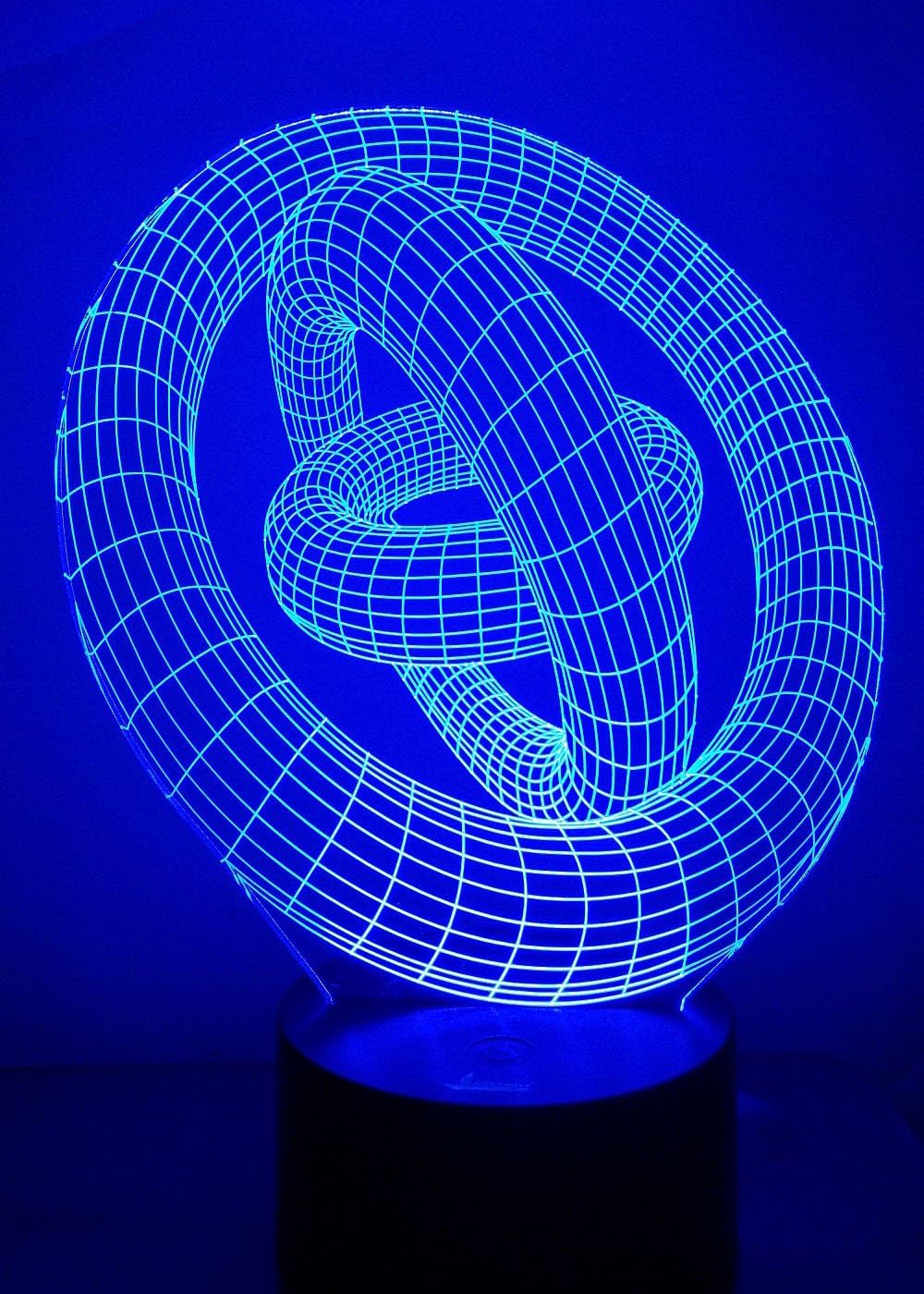 3D Illusion Night Light - Loveboat LED Lamp with 7 Color Changing Acrylic Base & USB Charger - Perfect Home Decor & Gift