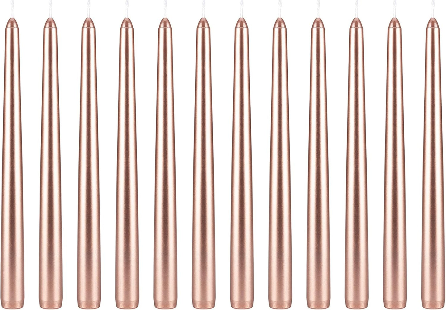 12-Pack Unscented Red Taper Candles - 10 Inch Hand Poured Wax for Home Décor & Weddings