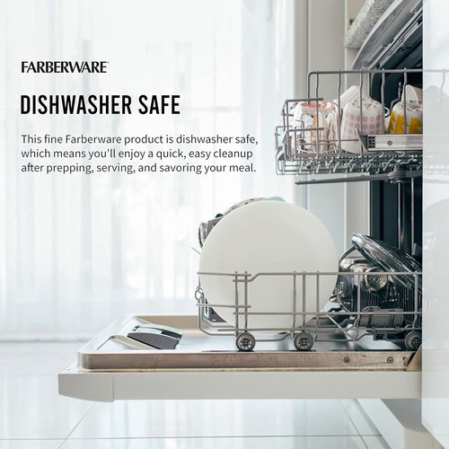 Farberware Large Cutting Board - Dishwasher-Safe Plastic Chopping Board with Easy Grip Handle | 11"x14", White