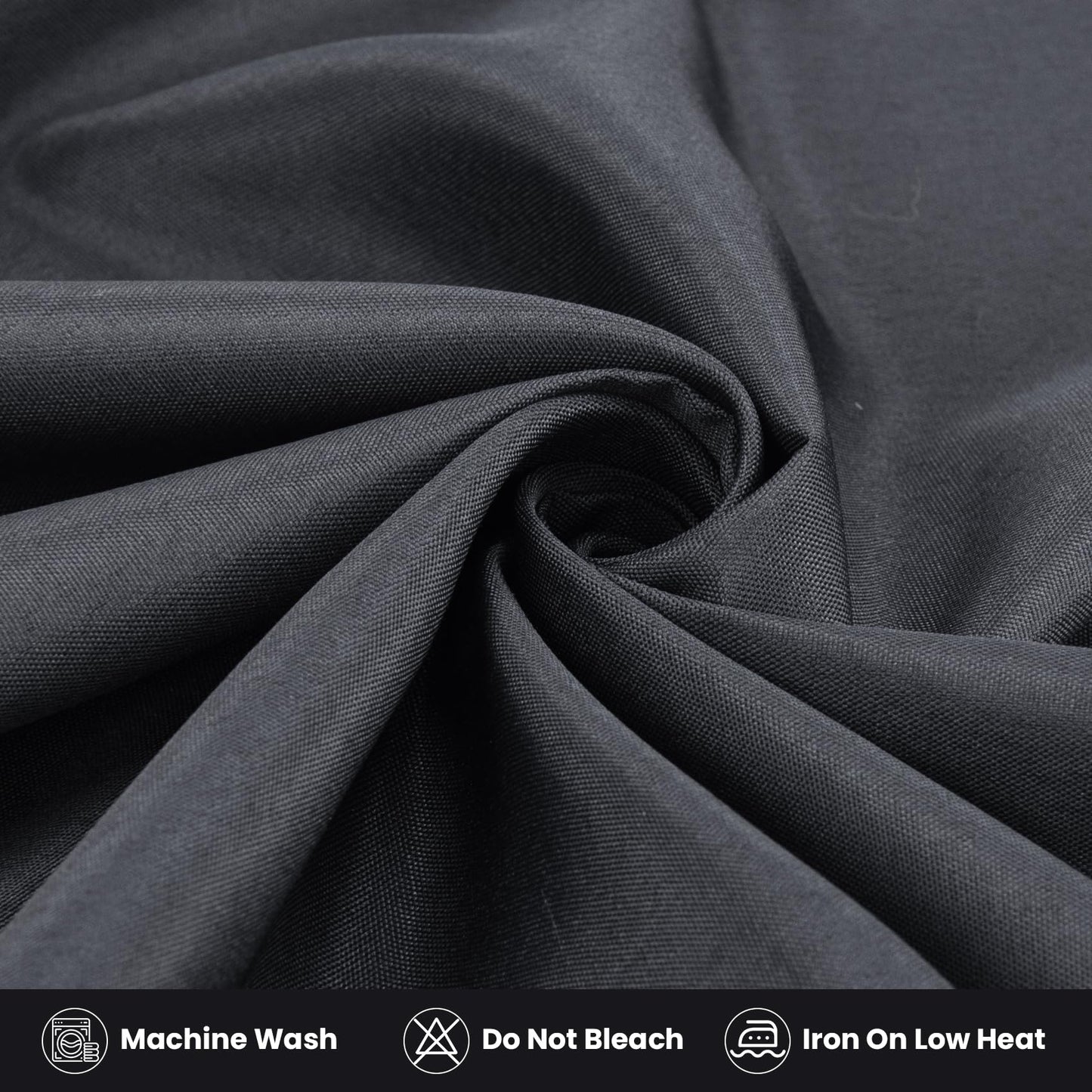 Ascoza 2 Pack Fitted Tablecloth for 4 Foot Rectangle Tables 48 x 24 Inch Black Table Covers Water Resistant Polyester Table Cloth for Wedding, Parties,Display, Trade Show (Black)