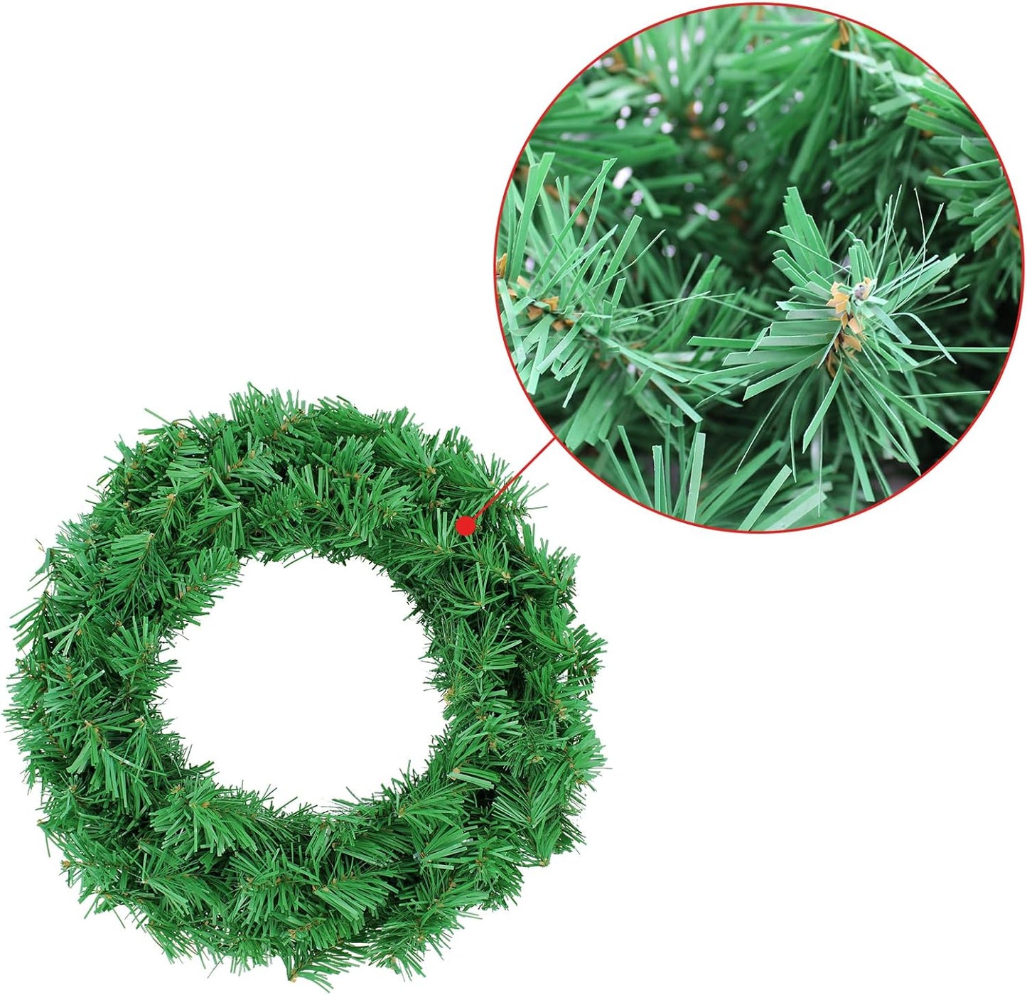 Artificial Christmas Wreath, Green Christmas Wreath,20 Inch Canadian Pine Artificial Christmas Wreath Gifts for Christmas Party Decor, Front Door Wreath, Unlit, Pack of 3 (3, Green 20inch)