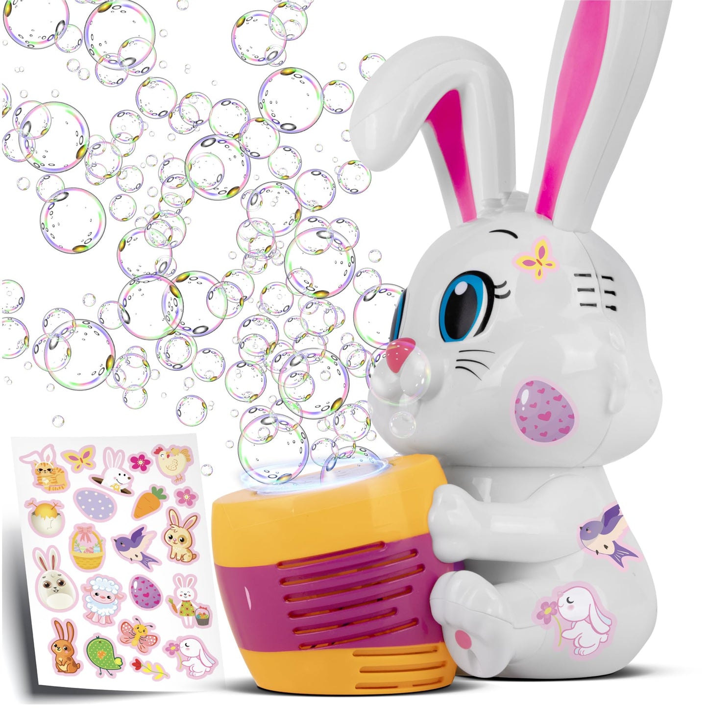 ArtCreativity Bunny Bubble Machine for Toddlers - Bunny Rabbit Bubble Blower Machine Toy for Kids with Refill Solutions, Music, & Batteries - Animal Party Favors and Activities for Girls and Boys
