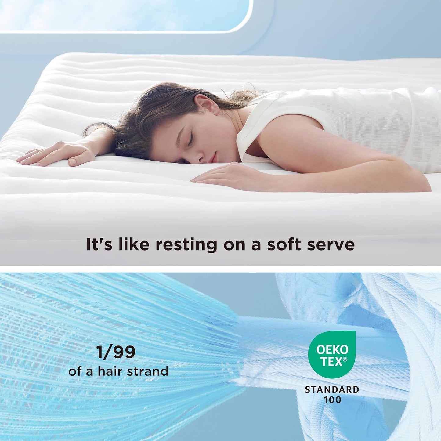Bedsure Cooling Mattress Pad Queen Size - Soft & Fluffy Mattress Topper with 8-21 Inches Deep Pocket, Breathable Pillow Top Bed Cover, White