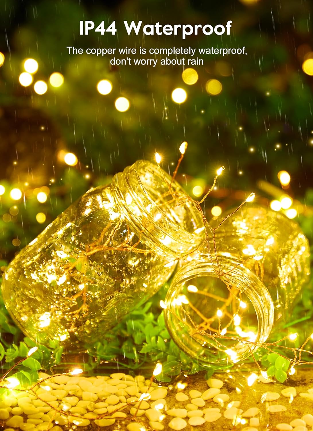 200 LED Fairy Lights with Remote & Timer - 16.4Ft Silver Wire Twinkle Lights for Indoor Christmas, Wedding & Party Decor