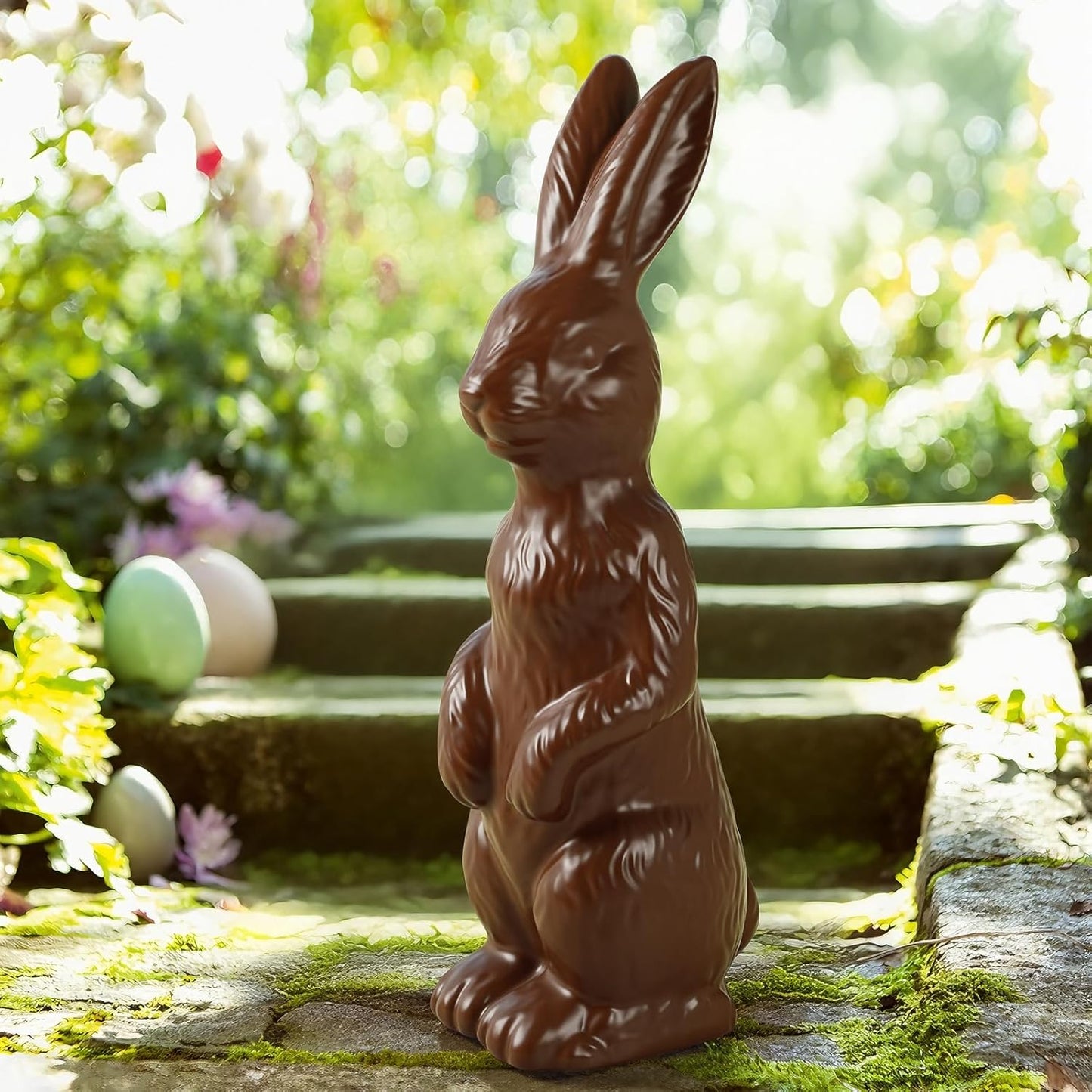 Zesua Easter Bunny Figurine - 14.5" Standing Ceramic Decor for Home & Yard - Perfect Spring Decoration
