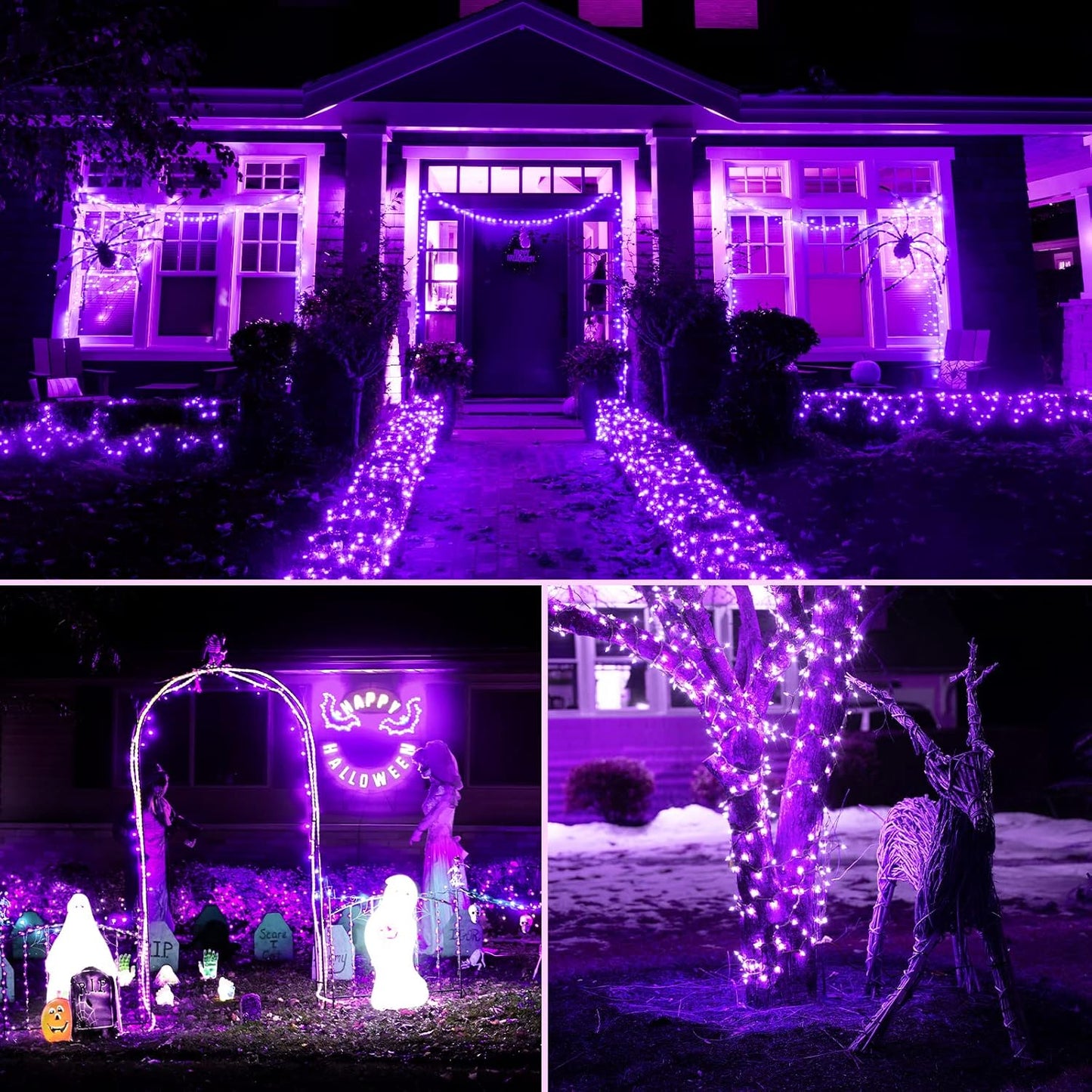 300 LED Twinkle Star Curtain String Lights - Warm White for Wedding, Home & Garden Decor