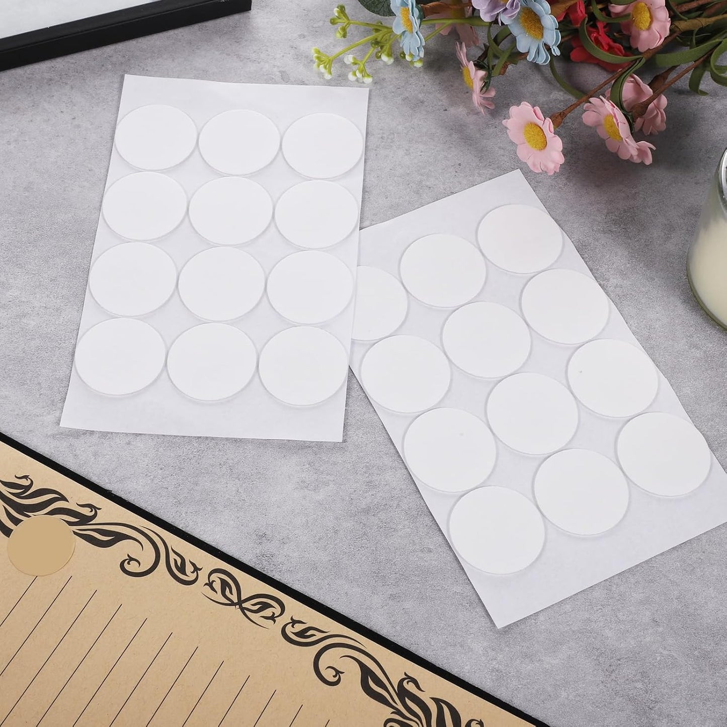 Skiennix Candle Adhesive | 72Pcs Stay Put Sticky Dots for Taper Candles Holders - White