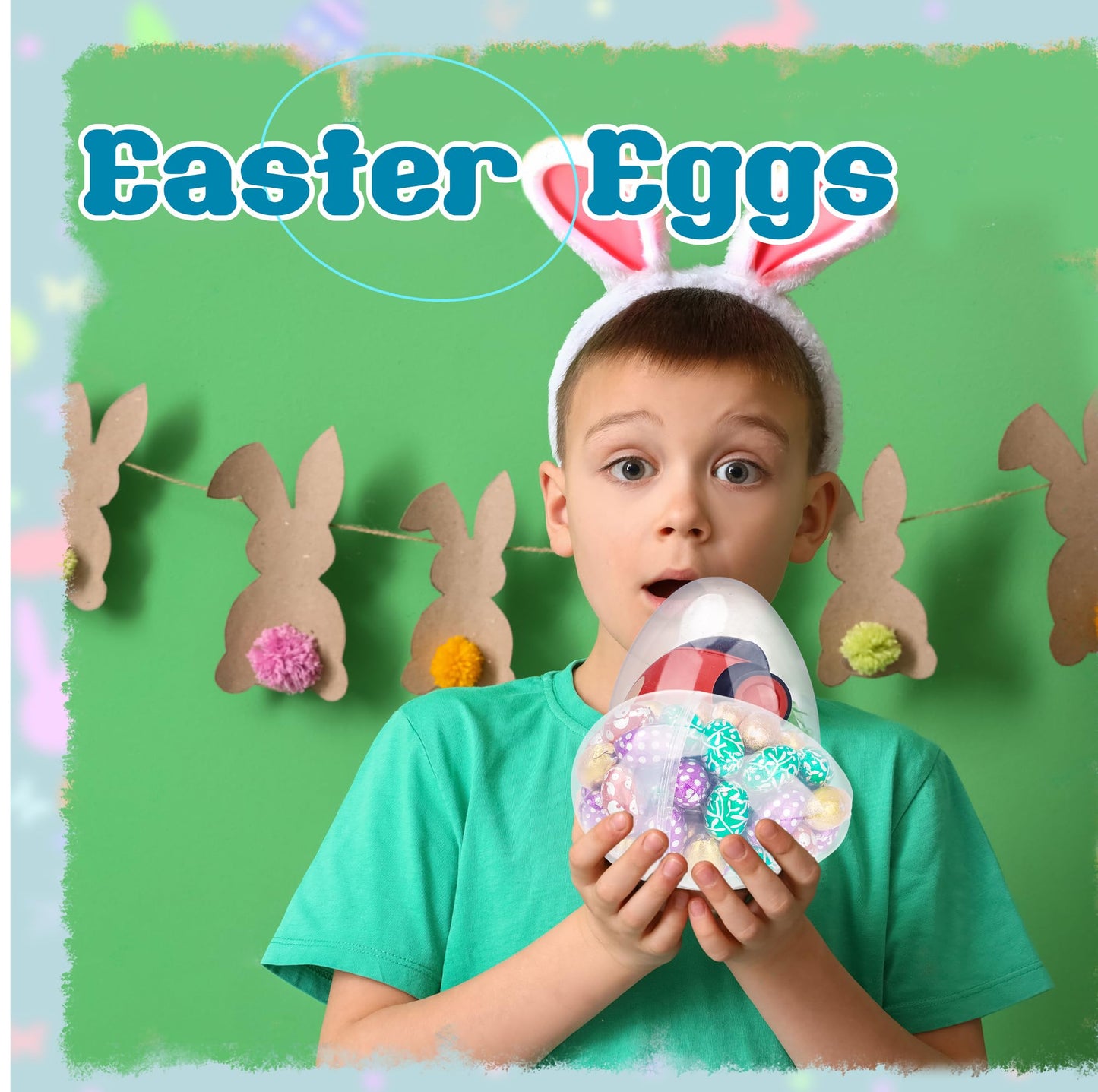 40 Pcs 5 Inch/ 4.5 Inch Clear Easter Eggs Fillable Bulk Large Transparent Plastic Eggs Empty Easter Eggs for Adult Kids Easter Basket Stuffers Party Decor