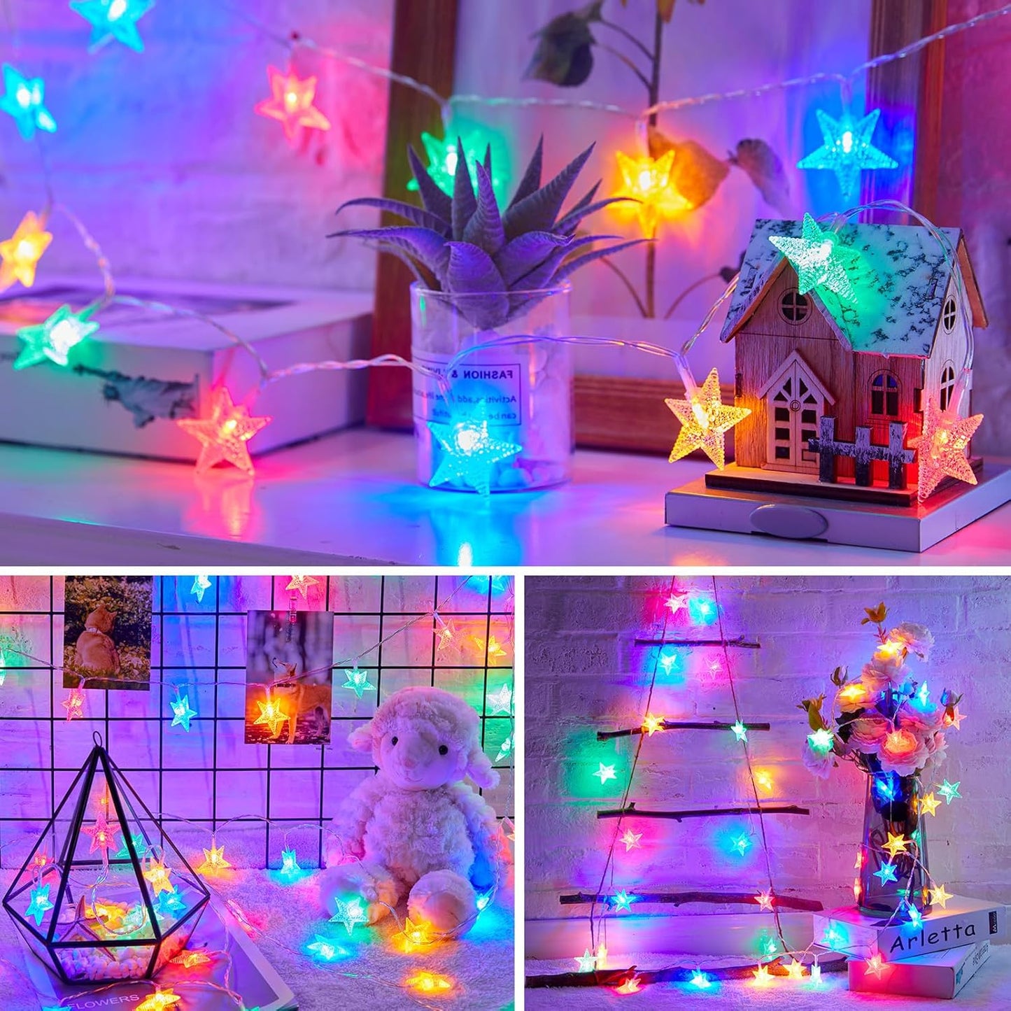 200 LED Fairy Lights with Remote & Timer - 16.4Ft Silver Wire Twinkle Lights for Indoor Christmas, Wedding & Party Decor
