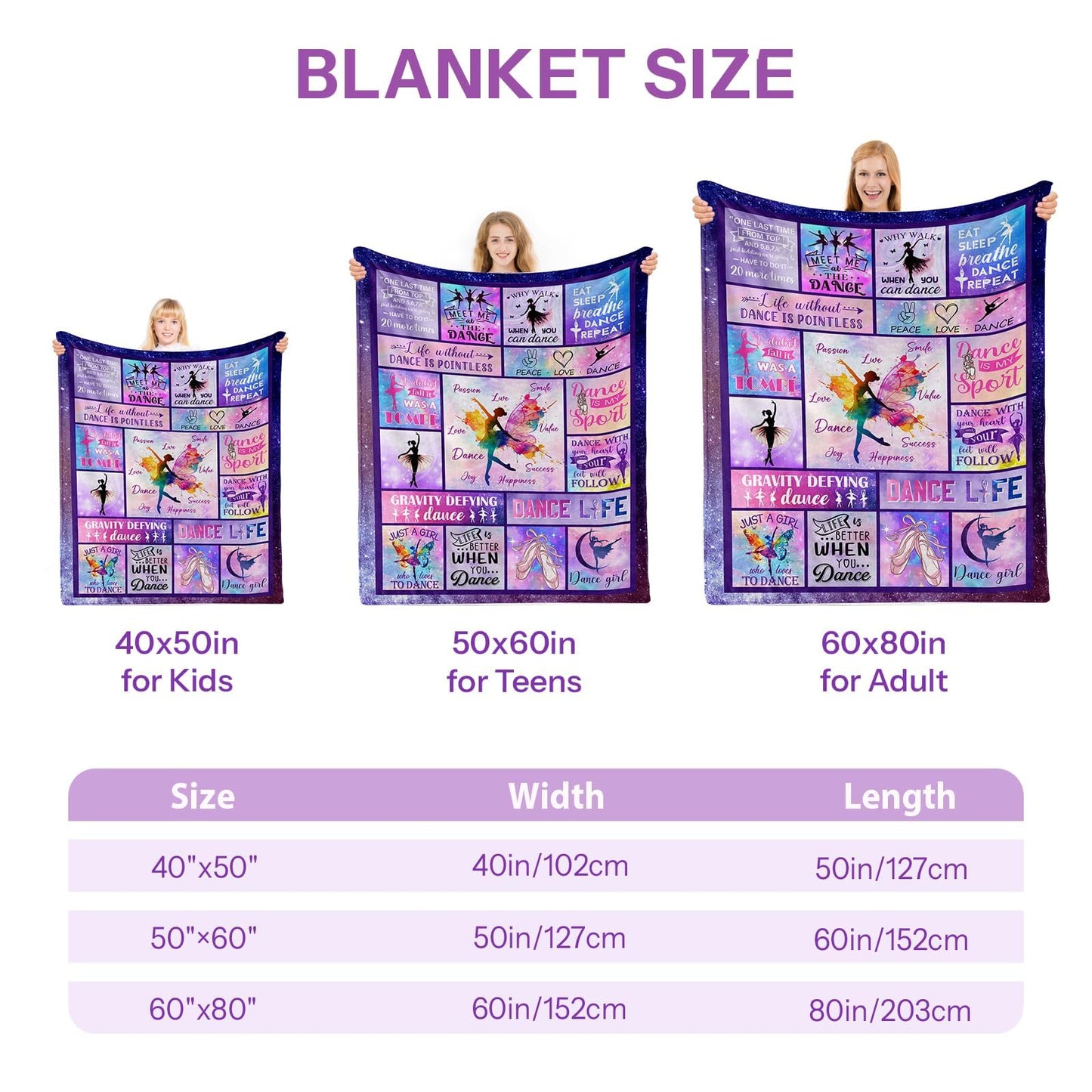 PIUFAM Dance Gifts for Girls 8-12, Gifts for Dancers, Dance Blanket, Dancer Gifts for Girls Teens, Ballet Blanket Gymnastics Blanket on Christmas Birthday Thanksgivings 50x60 in