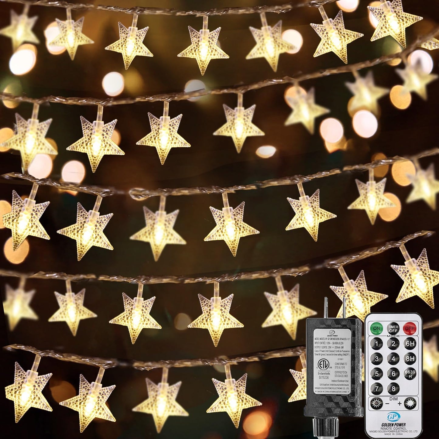 Elavika 100ft Star String Lights Bedroom, 240 LED Fairy Lights Indoor with Remote, Waterproof Hanging Twinkle Classroom Lights Plug in Bunk Bed Lights for Kids Room Canopy Outdoor, Warm White