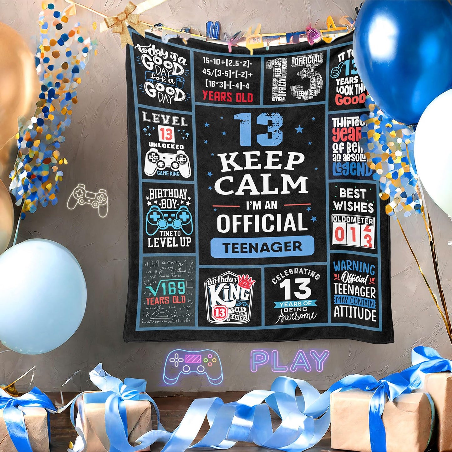 13 Year Old Boy Birthday Gifts, Funny 13th Birthday Gifts for Boys, 13 Yr Old Boy Birthday Gift Ideas, Official Teenager Birthday Gifts Throw Blanket 60 x 50 Inch, 13 Birthday Decorations for Boys