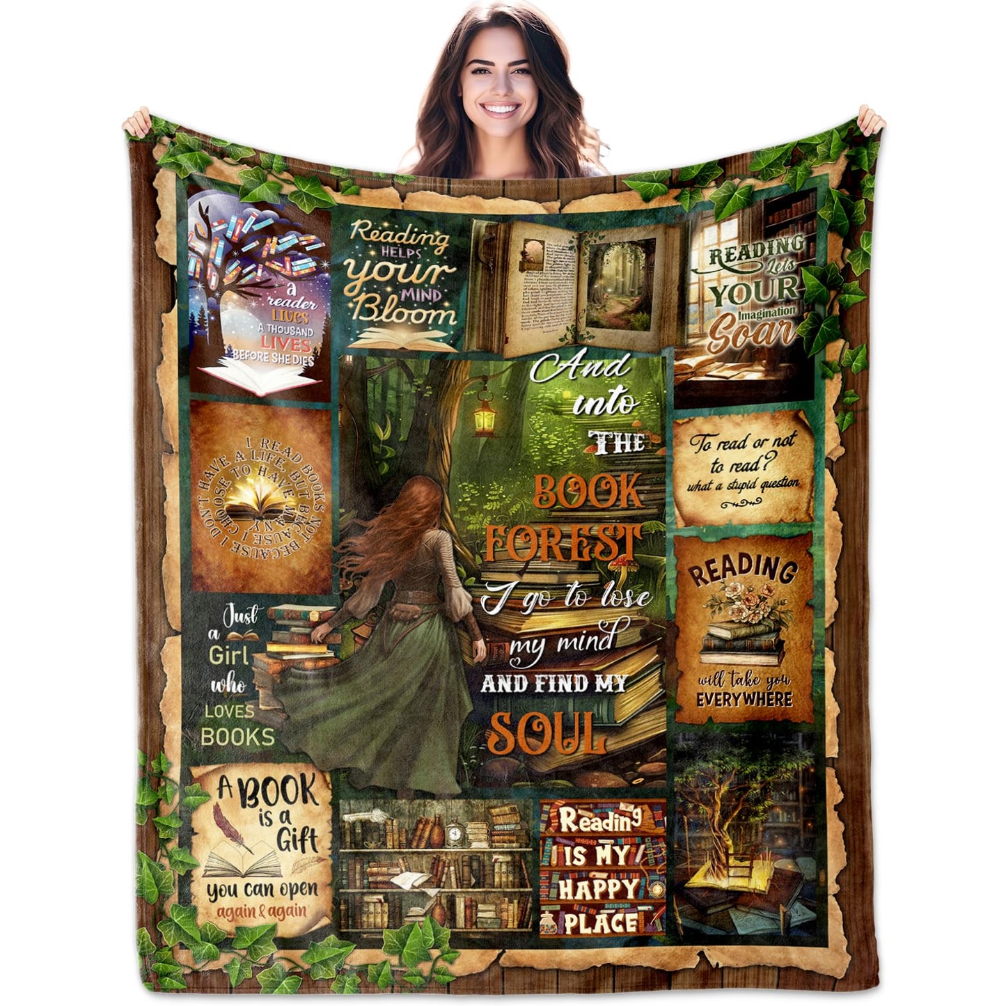 Blankets for Book Lovers, Book Lovers Gifts, Gifts For Readers, Reading Gifts Blanket 50"X60", Bookish Gifts, Book Gifts, Book Club Gifts, Book Reader Gifts, Bookworm/Literary Gifts For Book Lovers