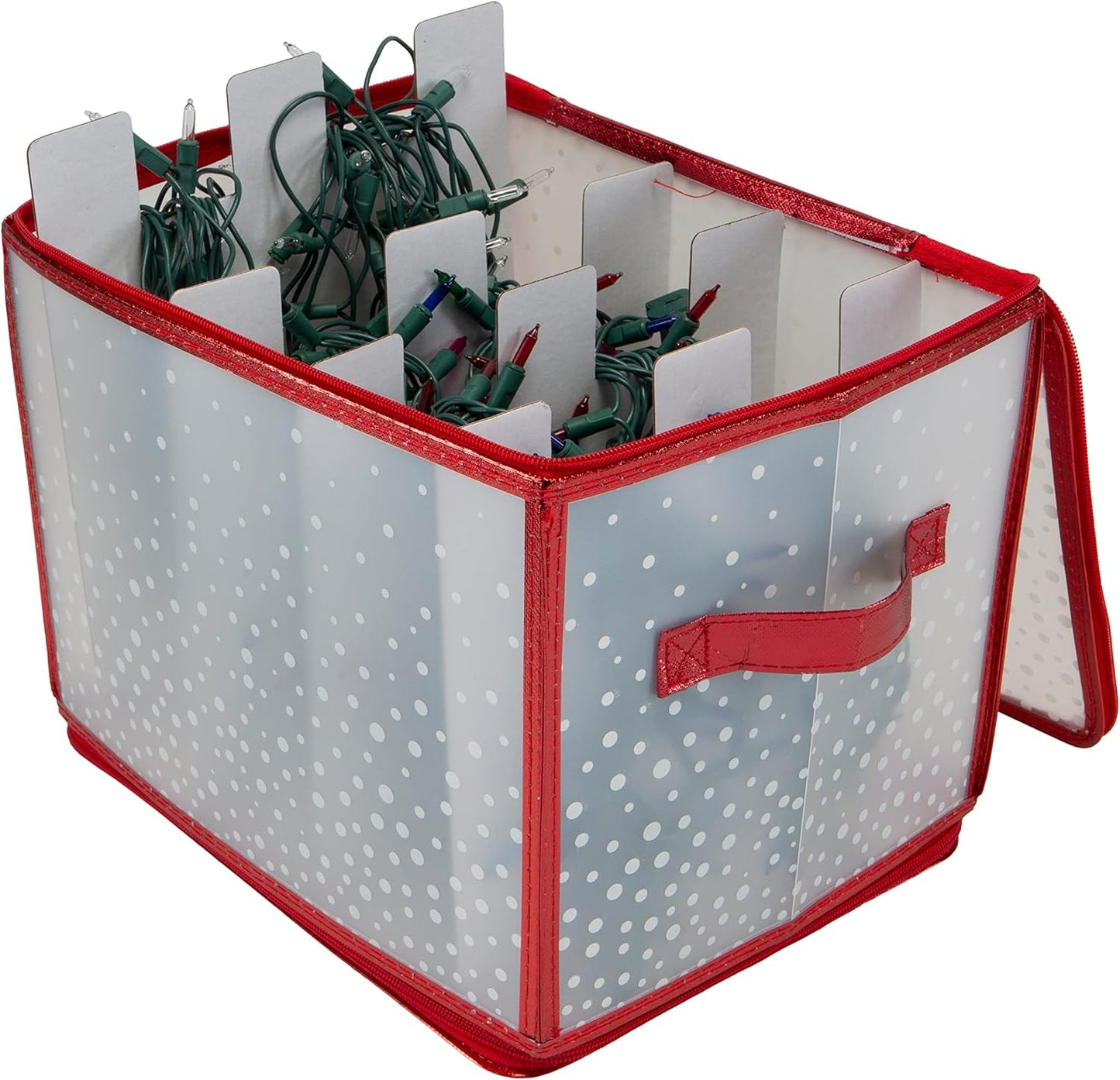 Ornament Storage Organizer for 112 Ornaments | Zipper Closure | Space-Saving Red Design