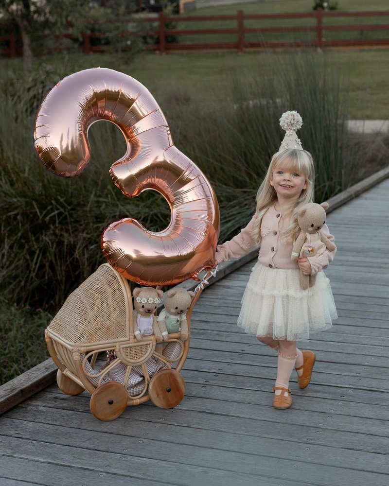 Rose Gold 3 Balloon, Number Balloons 40 Inch, 3rd Birthday Decorations for Kids Girls Boys, Men Women Party Supplies for Party Decorations, Number 3 Balloon