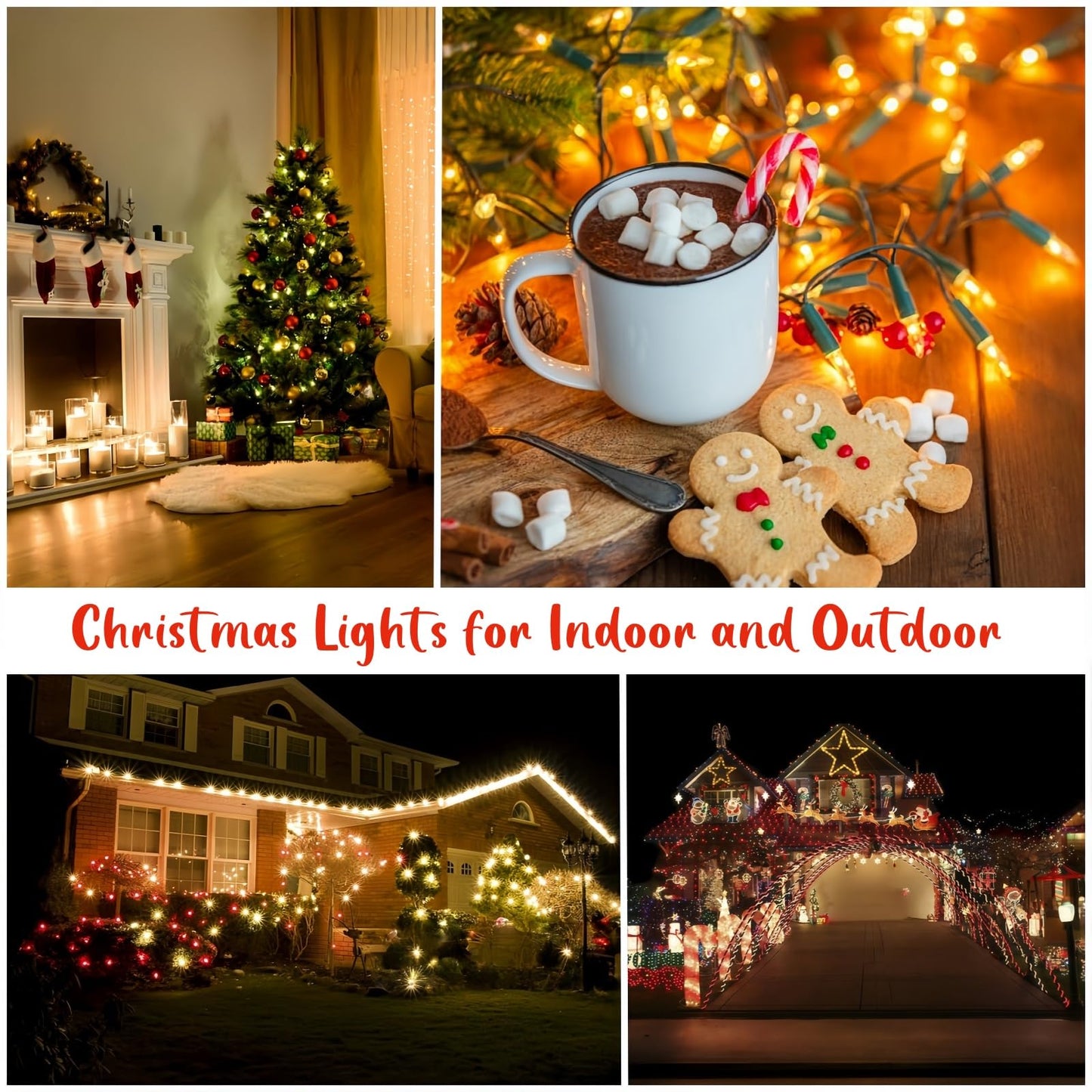 Christmas Lights Clear White 100 Count Incandescent String Light UL Certified Connectable 21feet Christmas Tree Lights for Indoor Outdoor Wedding Christmas Decorations Valentines Day Decor Green Wire