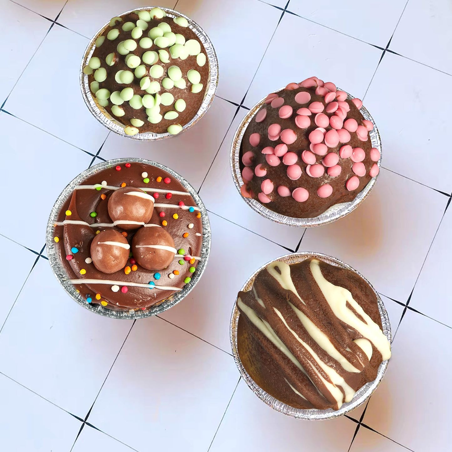 300 Pack Aluminum Foil Ramekin, Disposable Ramekins 4 Oz Aluminum Cupcake Size Perfect Baking Cups Aluminum Ramekins for Souffle & Creme Brulee Baking, Appetizer