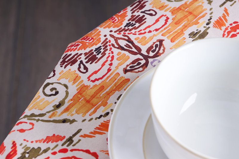 Maison d' Hermine Table Cloth Round Table 100% Cotton 63 Inches Fall Tablecloth Reusable Everyday Use for Thanksgiving Christmas Decorations Dining Farmhouse Party (Damask)
