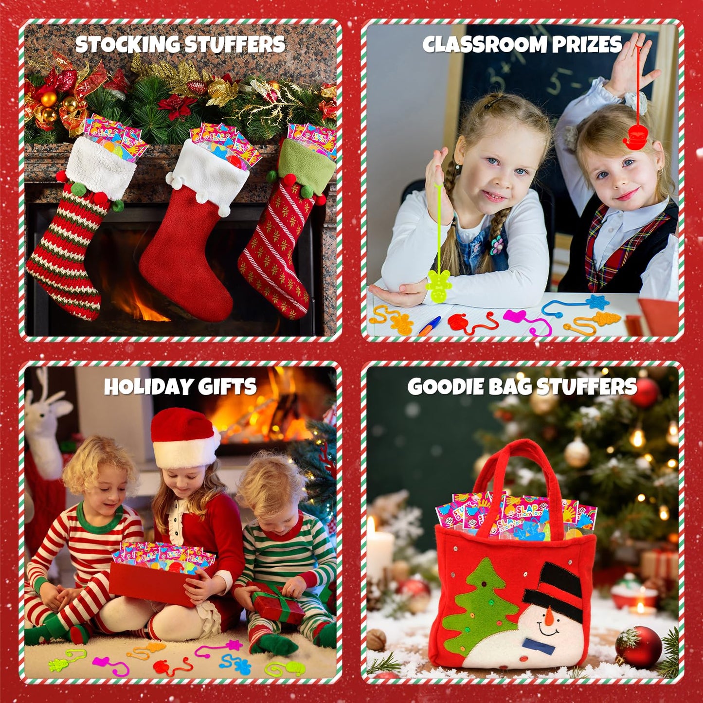 Christmas Sticky Hands Party Favors for Kids 20-100 PCS, Xmas Toys Gifts Goody Bag Stocking Stuffers for Toddlers, Christmas Pinata Non Candy Treat Bag Filler, Holiday School Prize Trinket for Student