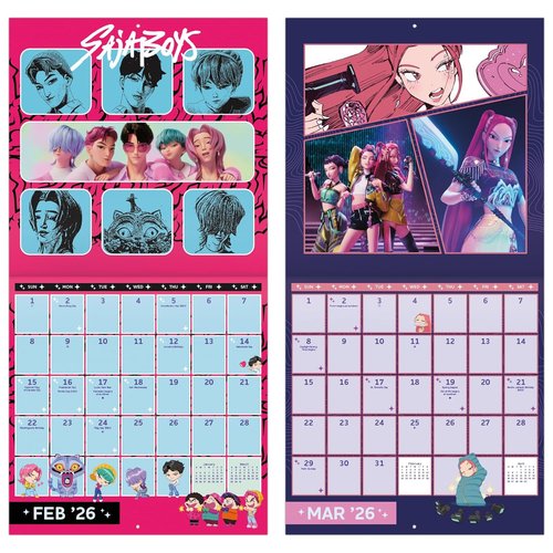 2026 Kpop Demon Hunters Wall Calendar - Stunning Artwork & Monthly Inspiration