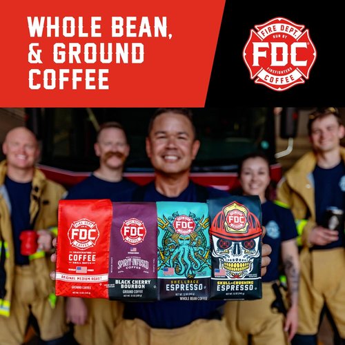 Fire Department Coffee - Rescue Variety Pack Ground Coffee - Medium, Dark & Espresso Blends | 12 oz, Pack of 4