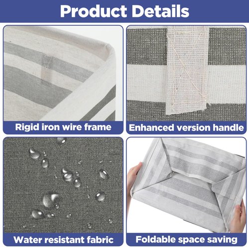 4 Pack Foldable Laundry Basket, 75L Large Laundry Baskets with Handles,Waterproof Laundry Hamper, Foldable Laundry Hampers for Clothes Organizer (2 Colors)