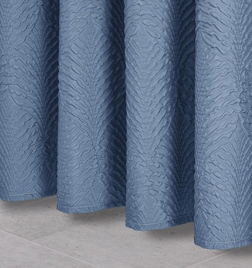 Gibelle Ombre Blue Shower Curtain for Bathroom, 3D Embossed Textured Fabric Shower Curtain, Modern Farmhouse Chic Soft Cloth Shower Curtain Set with Hooks, 72x72