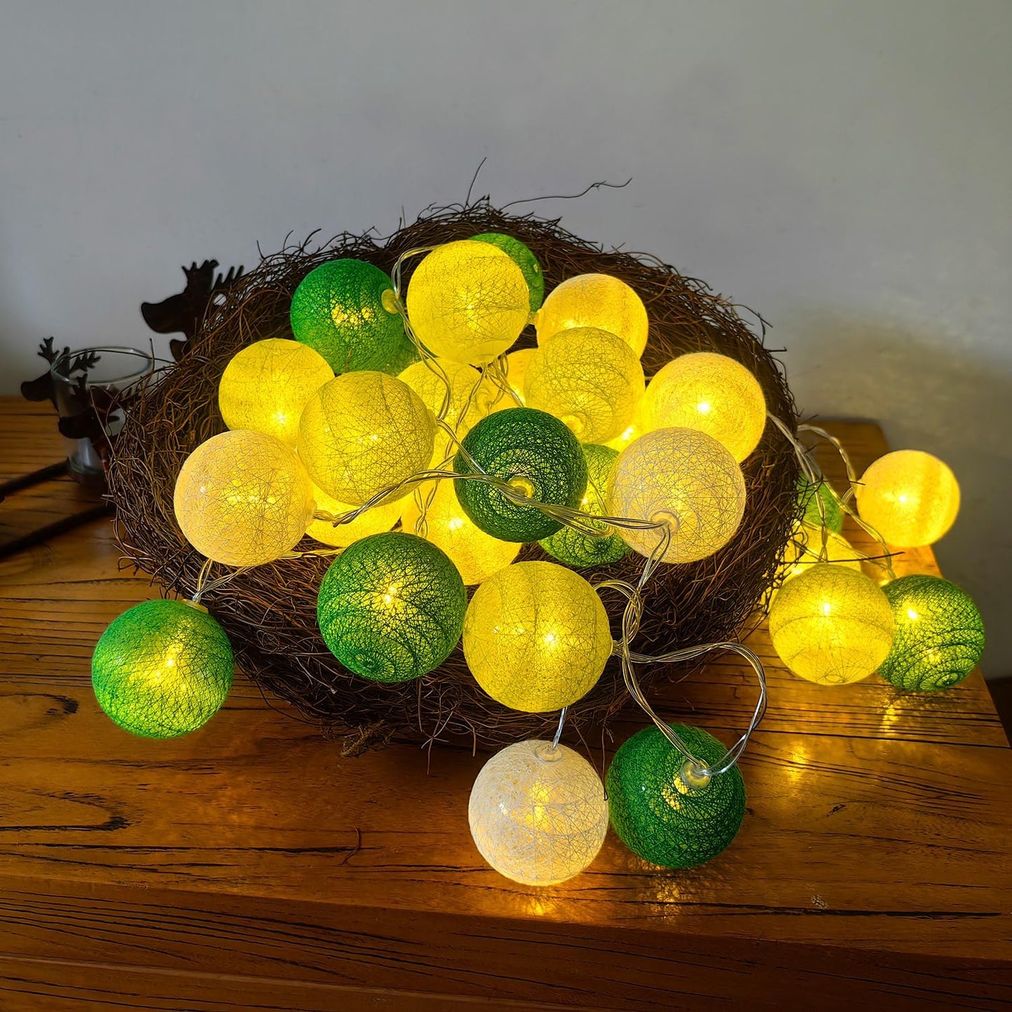 30-Count Battery Operated LED Fairy Lights - 10ft Yellow, Orange & White String Lights for Garden Decor