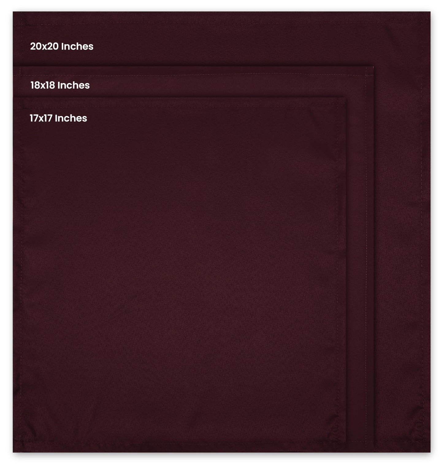 Utopia Home Burgundy Cloth Napkins (144 Pack, 20x20 Inches), Ideal Dinner Napkins for Party, Wedding and Lunch/Dinner