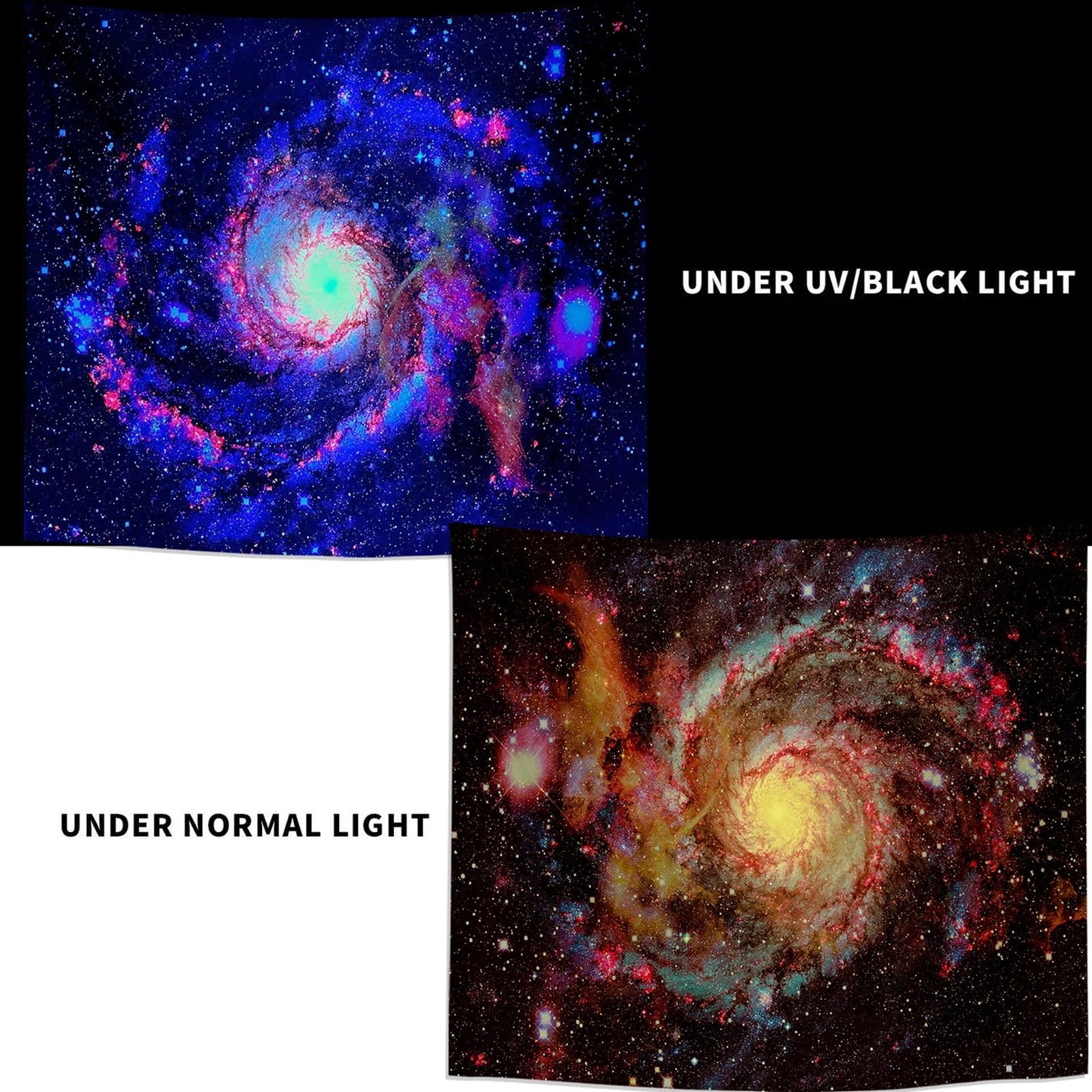 Psyhilar Blacklight Tapestry Glow in the Dark UV Space Universe Galaxy Black Light Posters for Adults (79 x 59 Inches)