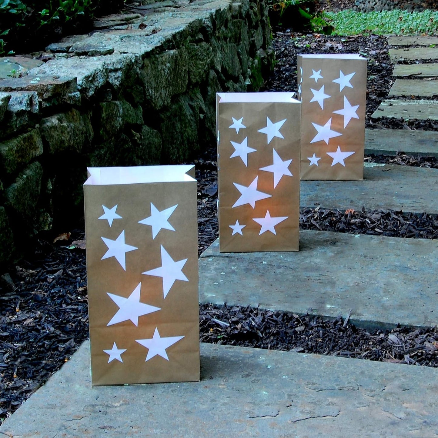 Gold LumaBase Paper Luminaria Bags - Set of 24 for Outdoor Decor