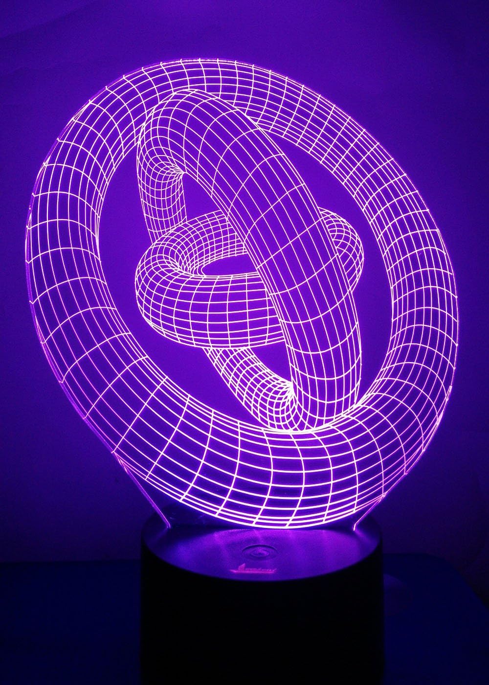 3D Illusion Night Light - Loveboat LED Lamp with 7 Color Changing Acrylic Base & USB Charger - Perfect Home Decor & Gift