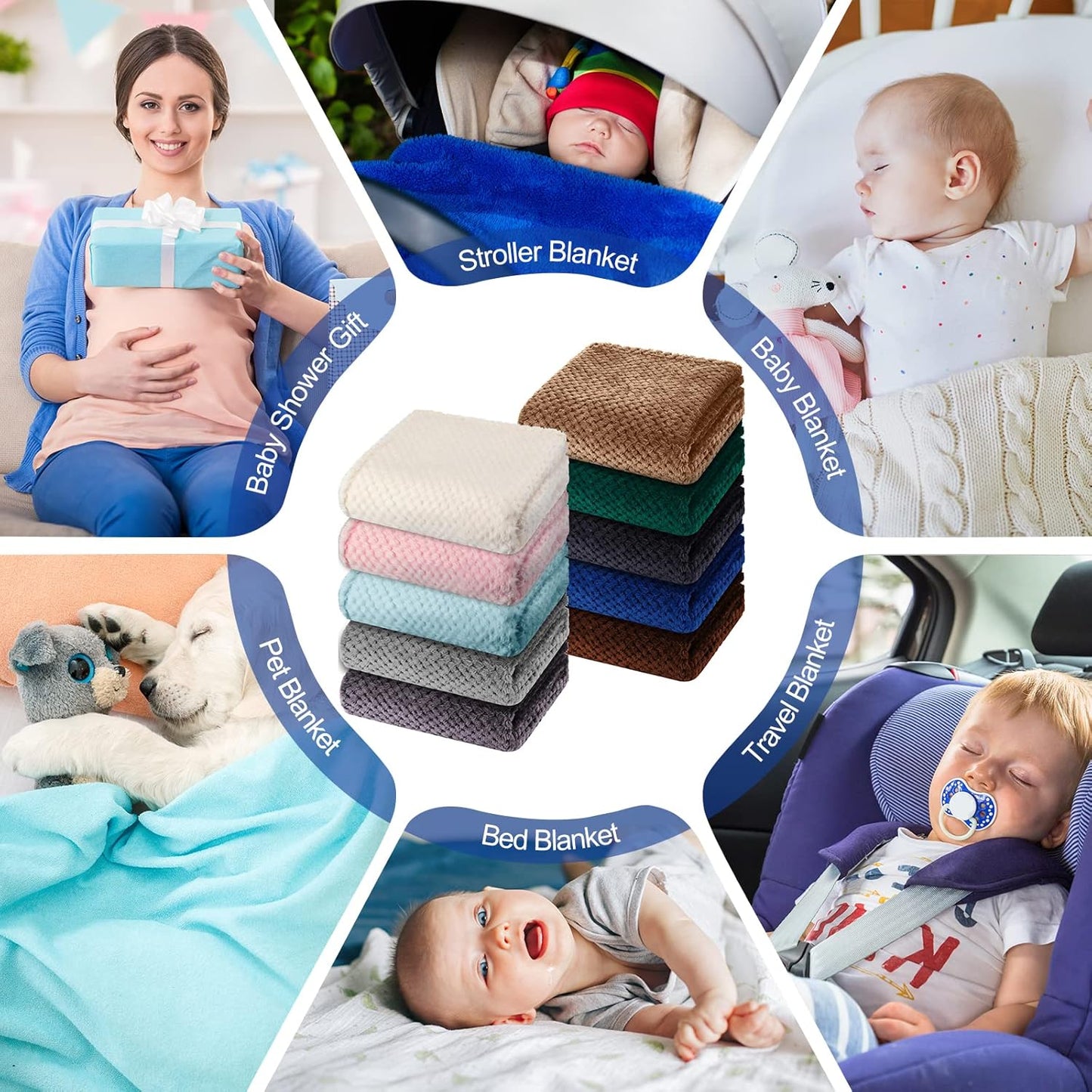 Peryiter Baby Fuzzy Blankets - Soft 30 x 40 Inch Toddler Throw Blankets for Crib & Stroller | Warm Infant Nursery Supplies