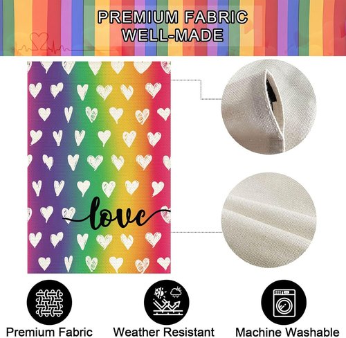 Baccessor LGBTQ Garden Flag - Double-Sided Rainbow Design for Outdoor Decoration | 12.5 x 18 Inch
