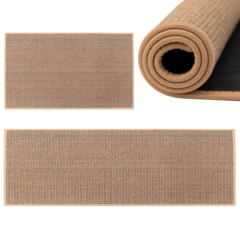 iayokocc Kitchen Mats, Non Slip, Foldable Linen Porch Water Absorbent Laundry Rooms Front Sink Kitchen Floor Mats Carpet for Bathroom, Laundry Room, Office