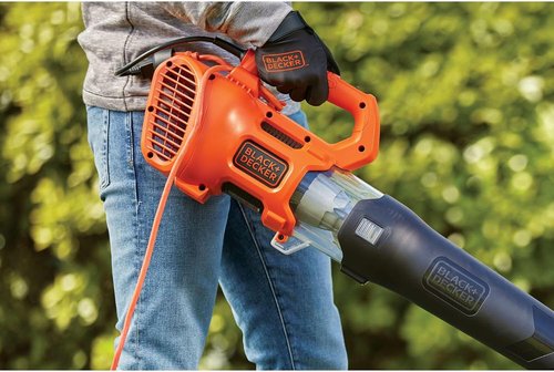 BLACK + DECKER Electric Leaf Blower - Lightweight Handheld Design, 450 CFM & 140 MPH Power, Corded