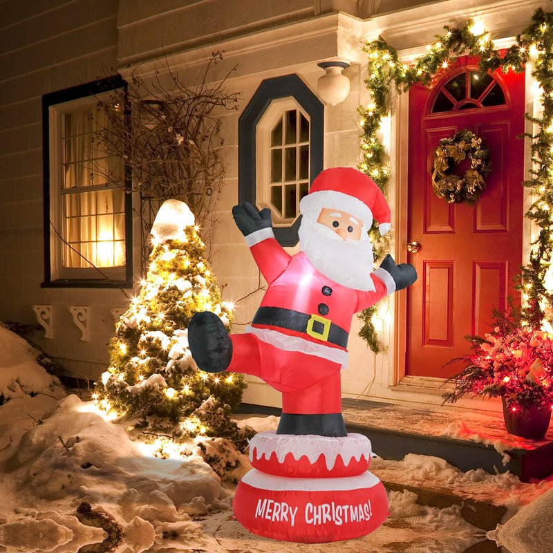 Vigdur Christmas Inflatable Snowman Outdoor Decorations, 6FT Blow Up Christmas Snowman Yard Inflatable with Build in RGB LEDs for Christmas Yard Indoor Outdoor Garden Lawn Winter Decorations