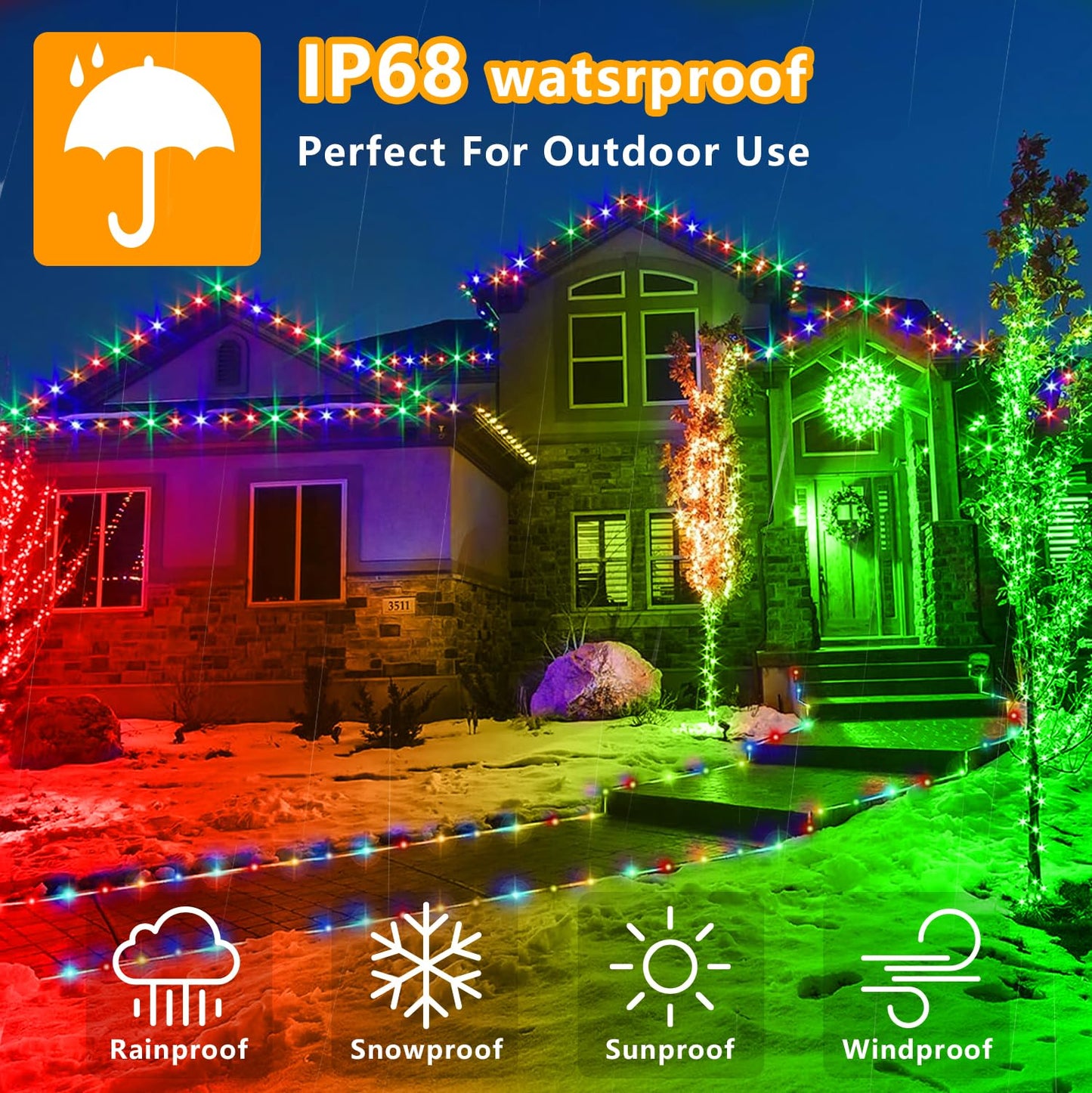 GLPE Solar String Lights Outdoor, 132Ft(66Ftx2 Pack) 400LED Rope Lights Waterproof, Color Changing LED Fairy Lights Solar Powered,Tube Lights with Remote for Christmas,Garden,Swimming Pool,Trampoline