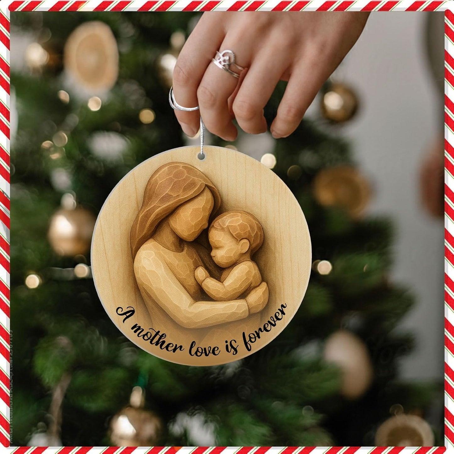 Regine Switzerland Mother and Child Ornament - 2D Flat Acrylic Design | Perfect Christmas Gift for Moms