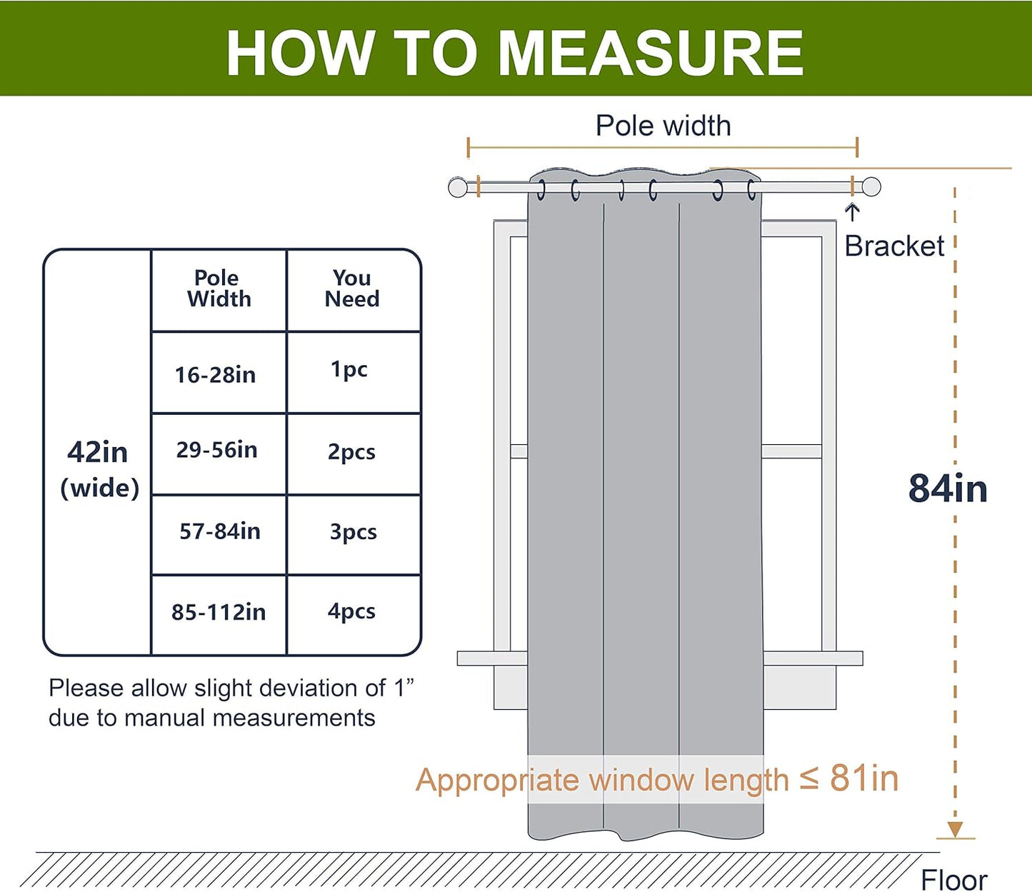 NICETOWN Olive Green Blackout Curtain Panel - Thermal Insulated Room Darkening Drapes for Living Room, 42x84 inches