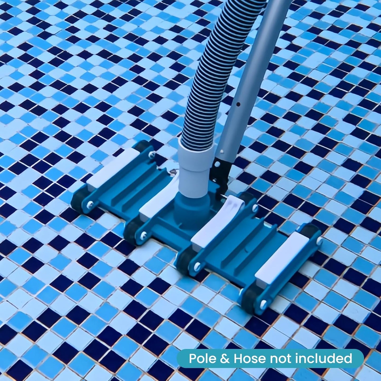 POOLWHALE 14" Flexible Pool Vacuum Head - Swivel Handle for Easy Debris Removal in Inground & Above Ground Pools