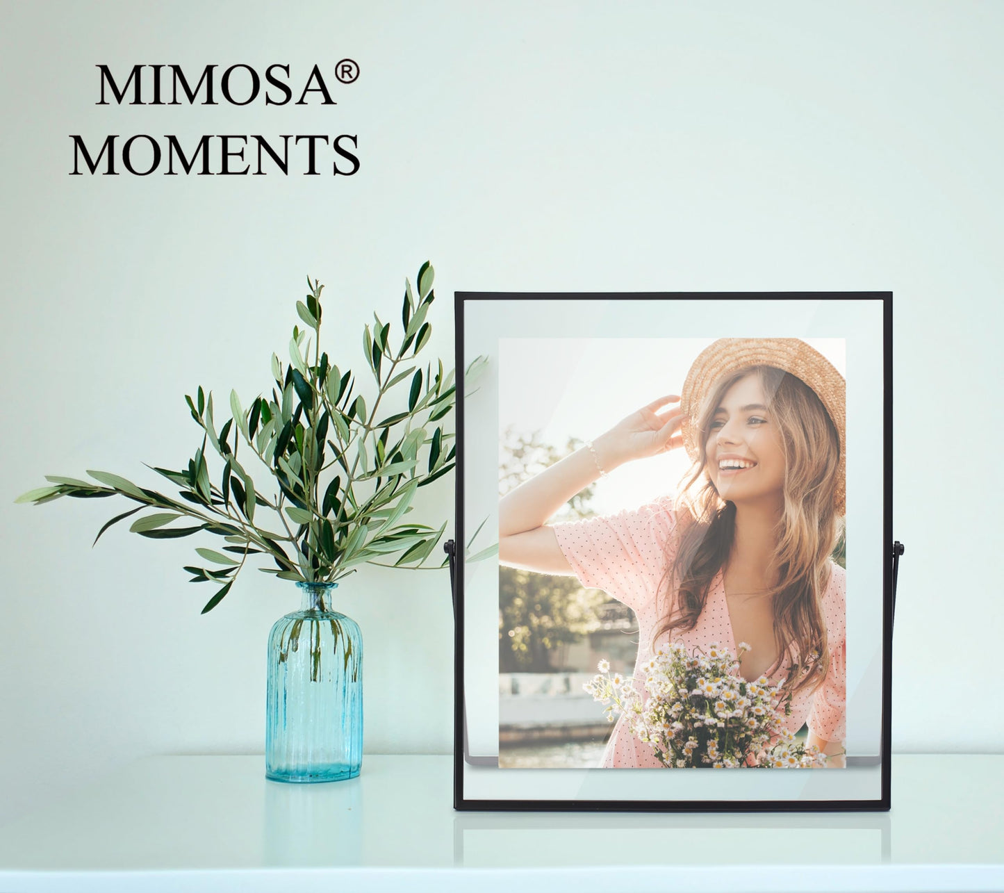 MIMOSA MOMENTS Black Metal Floating 8x10 Picture Frame